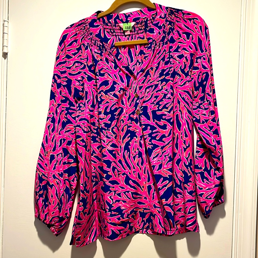 Lilly Pulitzer Elsa Silk Blouse M